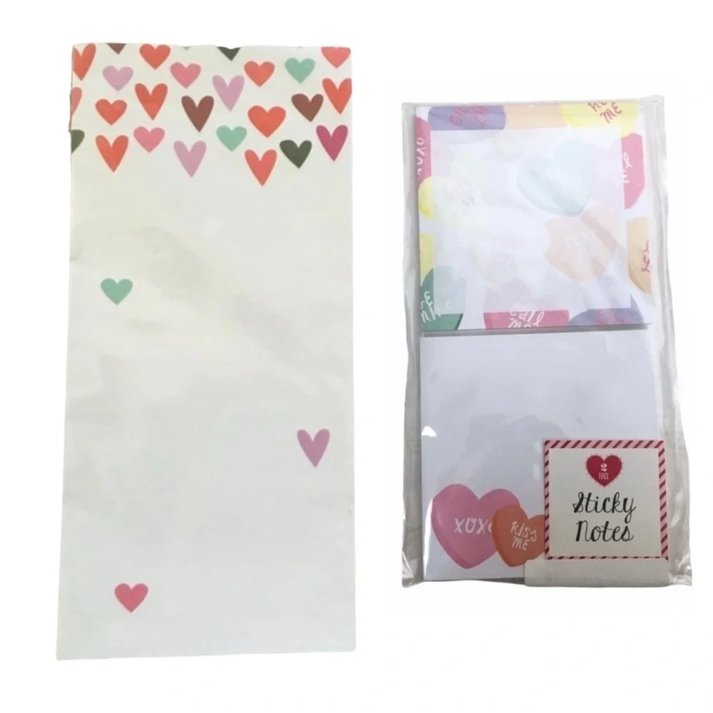 Valentine’s Planner Kit Accessories Stationery Set List Pad Sticky Notes Hearts